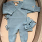 Baby Blue Kimono Romper Set - Long