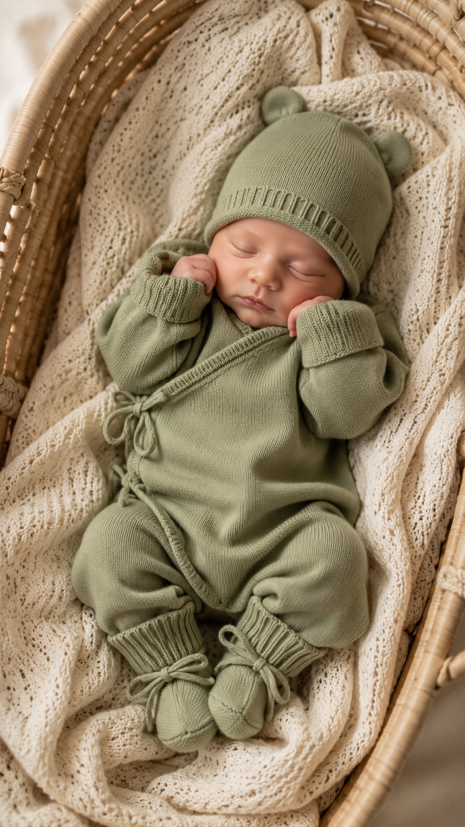 Soft Sage Kimono Romper Set - Long