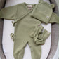 Soft Sage Kimono Romper Set - Long