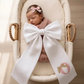 Royally Perfect Bow Sash with Golden Bows Metallic embroidery, pre-made bow detail