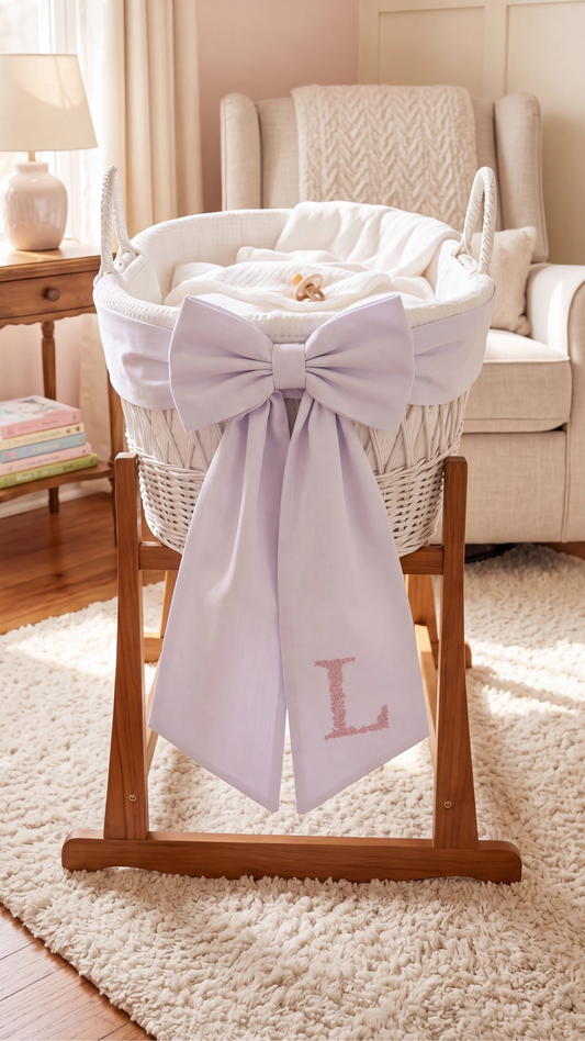 Royally Perfect Bow Sash with Floral Initial embroidery, pre-made bow detail