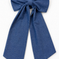 Personalized newborn name sash in blue denim look cotton fabric with oversized bow, baby hospital announcement sash keepsake gift for newborn boy