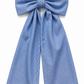 Personalized newborn name sash in blue pique cotton fabric with oversized bow, baby hospital announcement sash keepsake gift for newborn boy