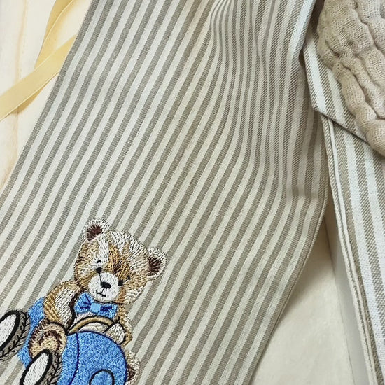 Royally Perfect Bow Sash with Nico Explorer embroidery, video showing pre-made bow detail