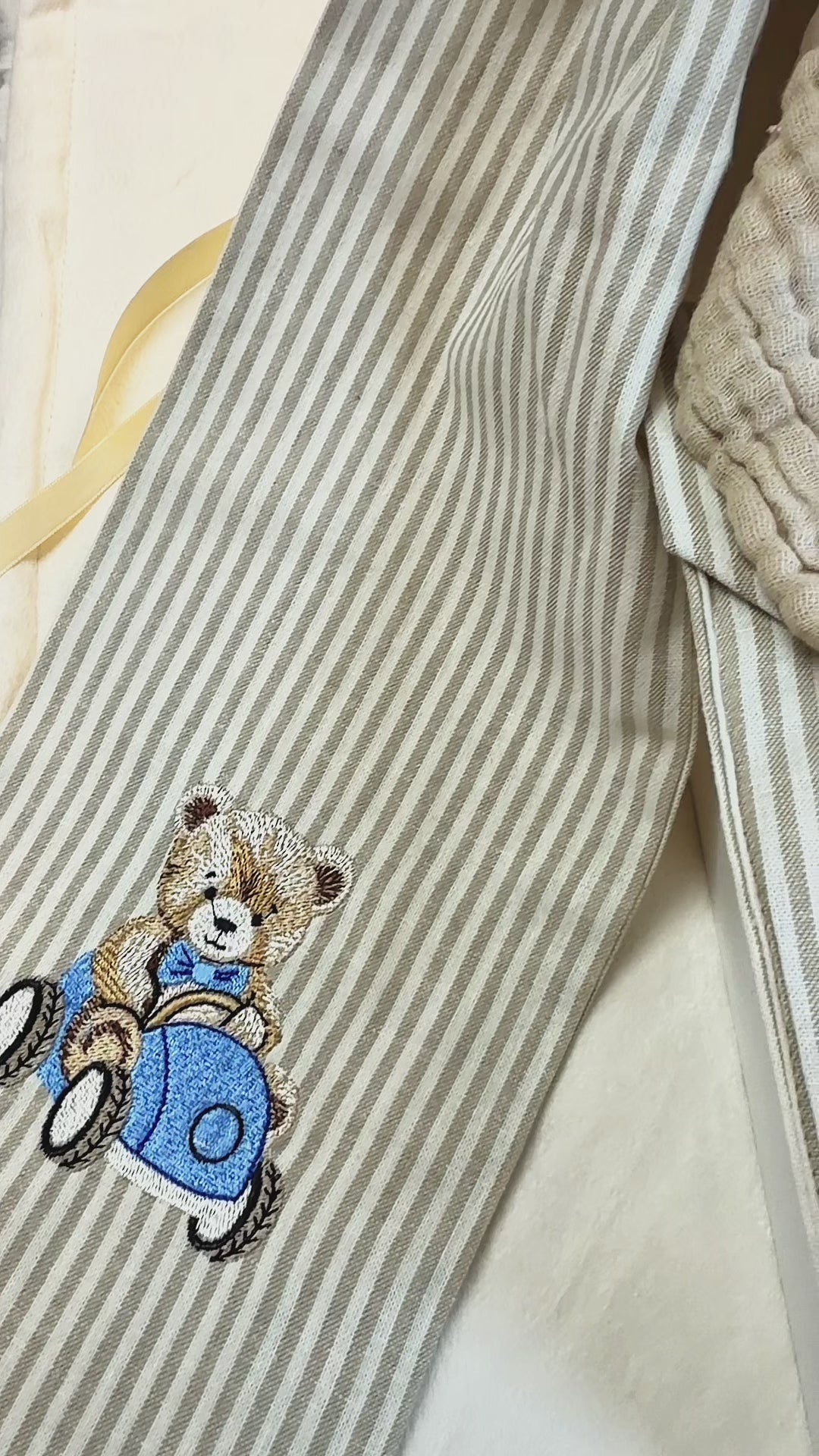 Royally Perfect Bow Sash with Nico Explorer embroidery, video showing pre-made bow detail