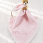 Beau Bear Muslin Pacifier Lovey Set in baby blue with embroidered name