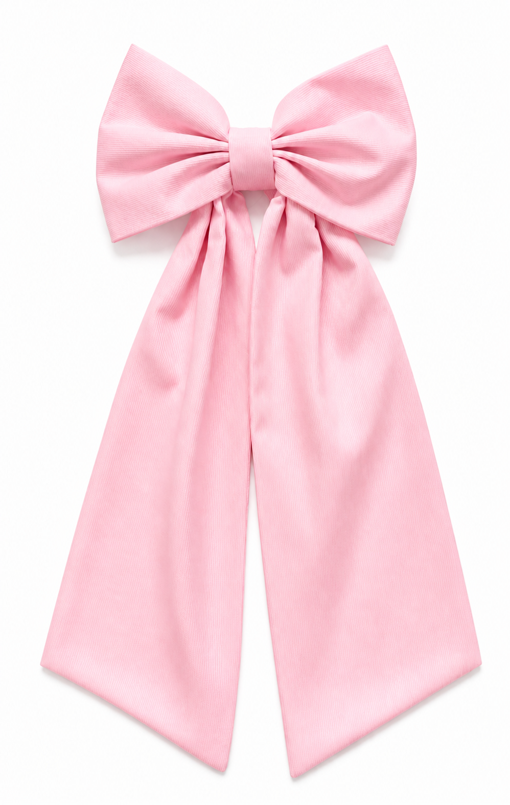 Personalized newborn bow sash detail showing embroidered monogram and fabric texture