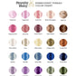 Royally Baby embroidery thread color chart with pink, champagne, blue, green, purple, and metallic thread options for personalization