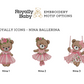 Royally Baby Nina embroidery chart showing available icon and thread options