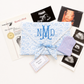 Personalized baby keepsake envelope styled for nursery display