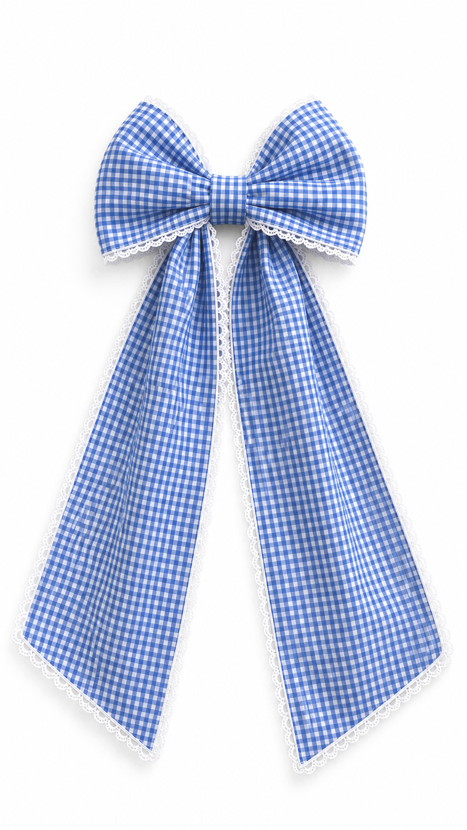 Lace Gingham Applique Bow Sash styled detail shot