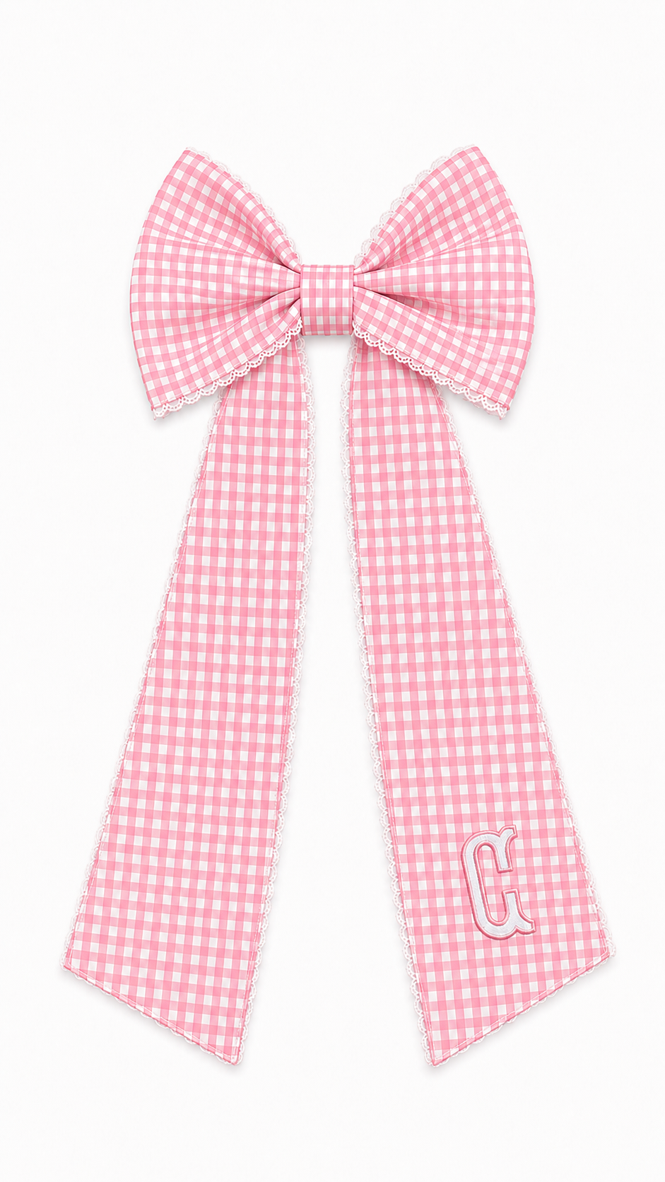 Newborn wearing the Lace Gingham Applique bow sash, styled for hospital coming home photos