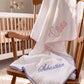 Muslin Pacifier Lovey, Burp Cloth and Blanket 3-Piece Set styled lifestyle shot