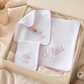 Muslin Pacifier Lovey, Burp Cloth and Blanket 3-Piece Set in pink gingham trim