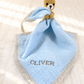 Muslin Pacifier Lovey with Lace Trim styled detail shot