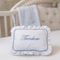 Baby Name Keepsake Pillow styled in nursery setting