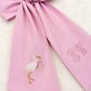 Newborn wearing the Nursery Classics bow sash with pre-made bow, styled for hospital photos