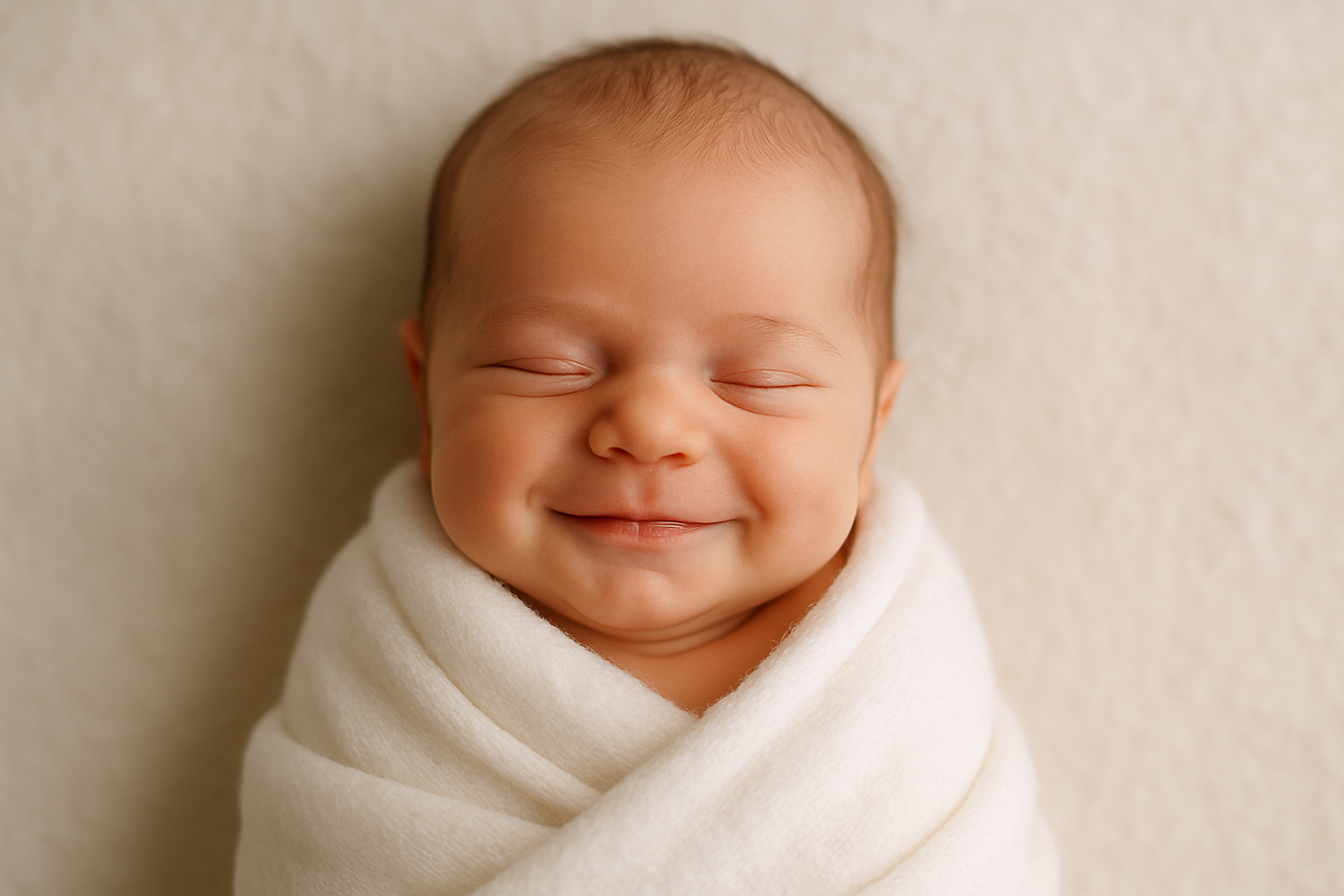 smiling newborn