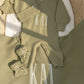 Personalized Soft Sage kimono romper set displayed with the matching Classic Knit Blanket